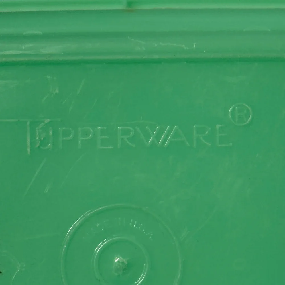 Vintage Tupperware 782-5 Mint Green Rectangular Storage Bin Made in USA Jadeite